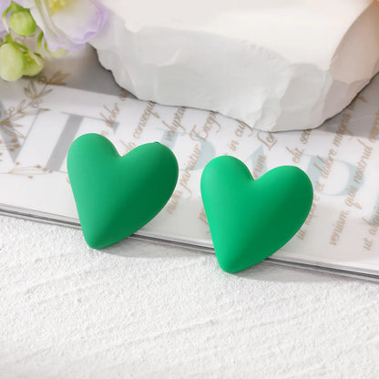 Wholesale Jewelry 1 Pair Cute Heart Shape Alloy Resin Ear Studs