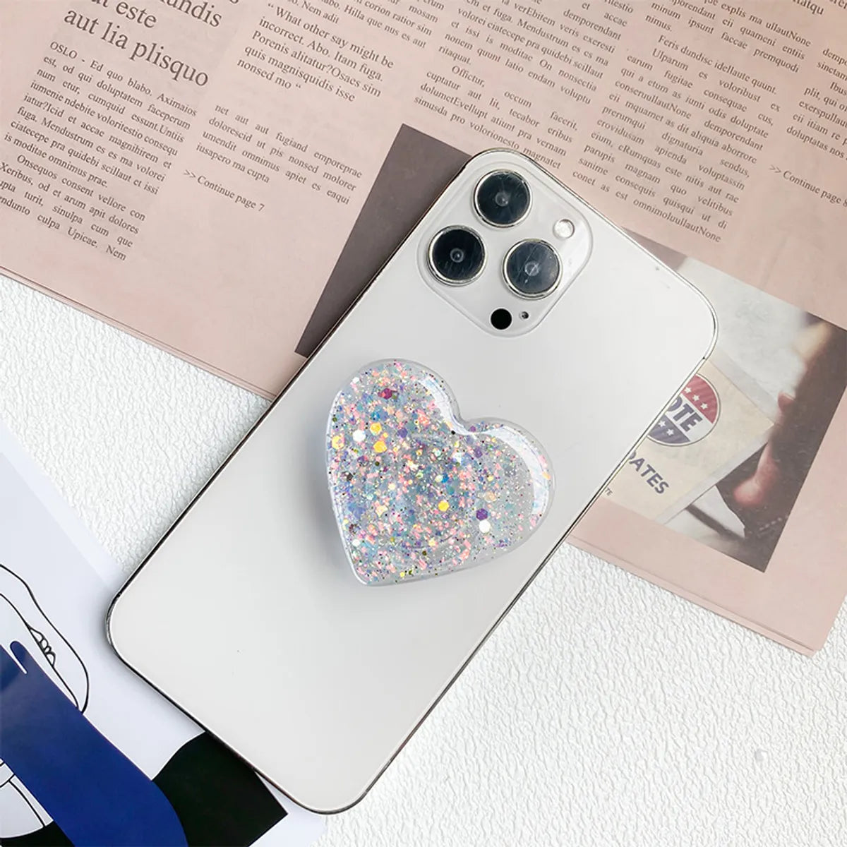 Cute Heart Shape Arylic Universal Phone Cases