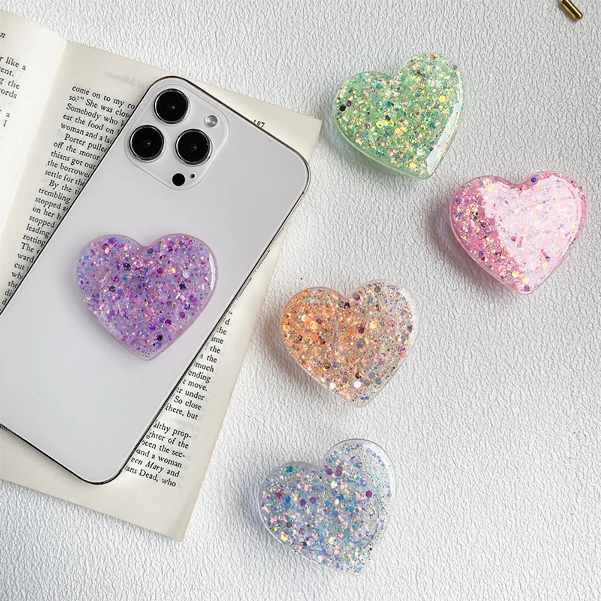 Cute Heart Shape Arylic Universal Phone Cases