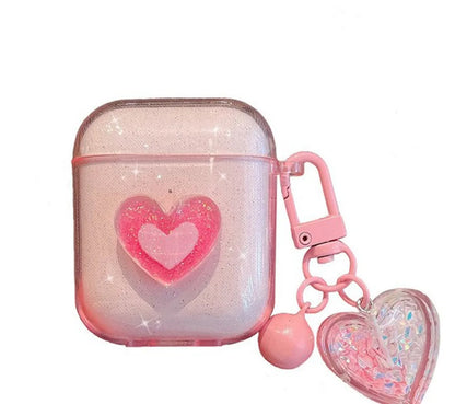 Cute Heart Shape Bluetooth Earbuds Case