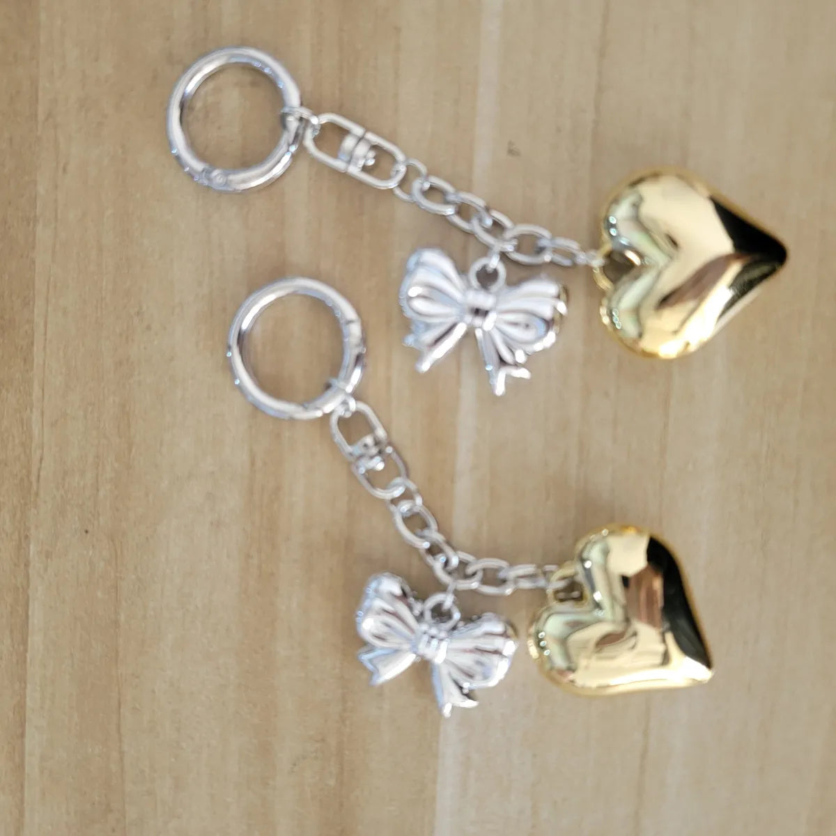 Cute Heart Shape Bow Knot Plastic Women'S Keychain