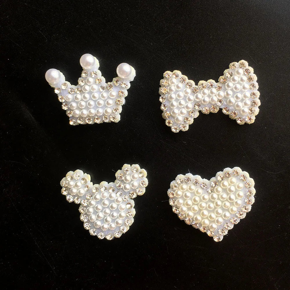 Cute Heart Shape Crown Bow Knot Nonwoven Cloth Sticker 1 Piece