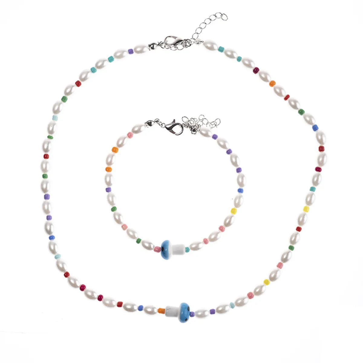 Cute Heart Shape Plastic Glass Bracelets Necklace