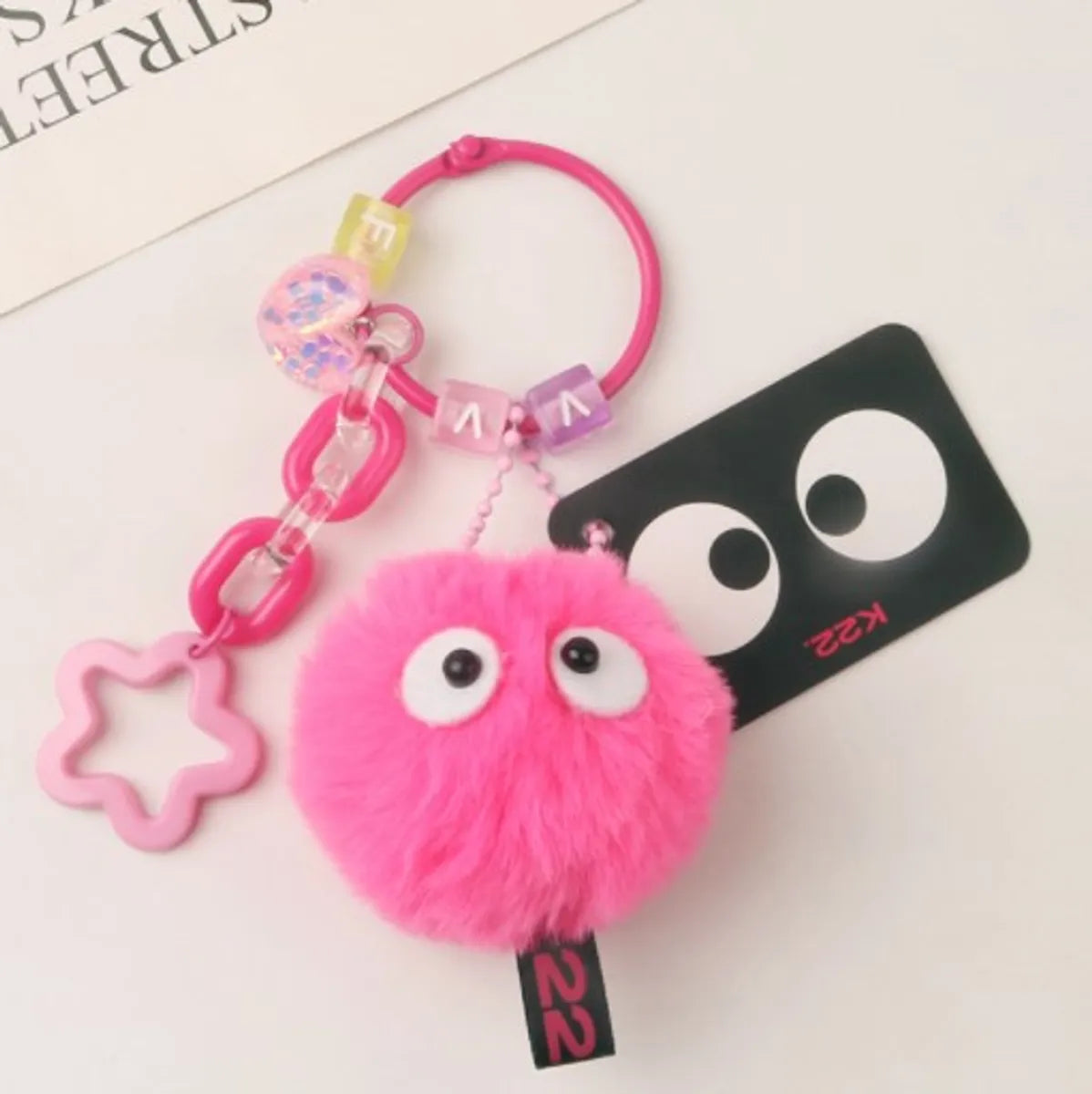 Cute Heart Shape Plush Women'S Bag Pendant Keychain