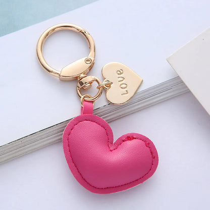 Cute Heart Shape Pu Leather Valentine'S Day Unisex Bag Pendant Keychain