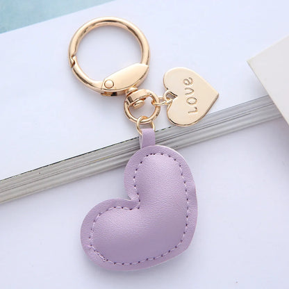 Cute Heart Shape Pu Leather Valentine'S Day Unisex Bag Pendant Keychain