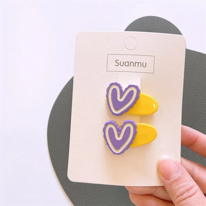 Cute Heart Shape Resin Hair Clip Hair Tie