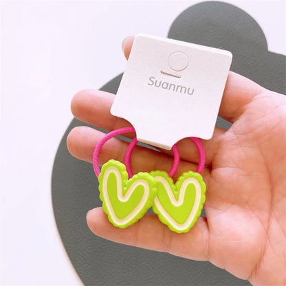 Cute Heart Shape Resin Hair Clip Hair Tie