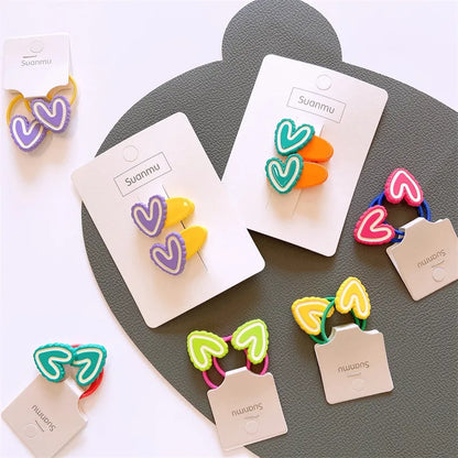 Cute Heart Shape Resin Hair Clip Hair Tie