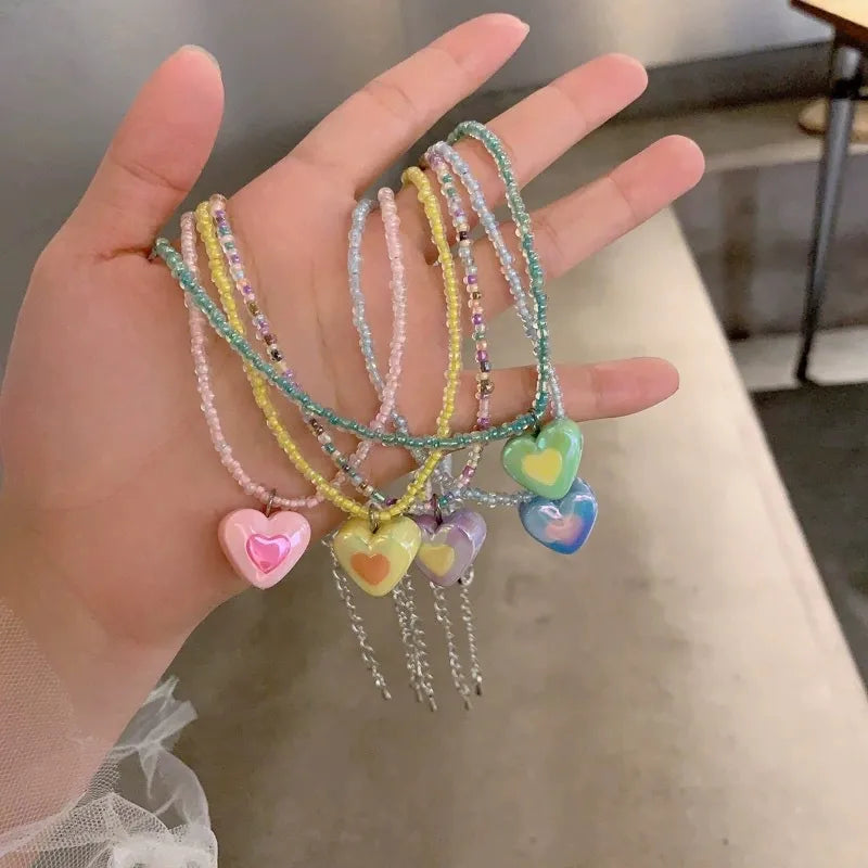 Cute Heart Shape Resin Wholesale Pendant Necklace