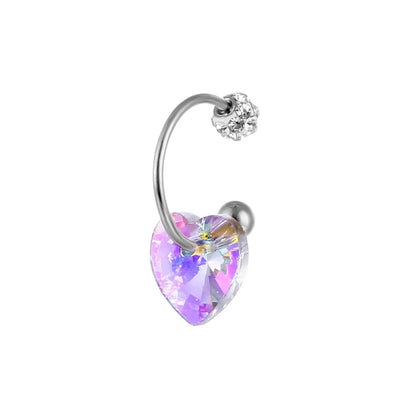 Cute Heart Shape Stainless Steel Nose Ring 1 Piece