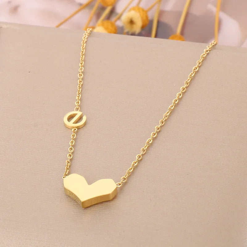 Wholesale Jewelry Cute Heart Shape Stainless Steel 18K Gold Plated Plating Pendant Necklace