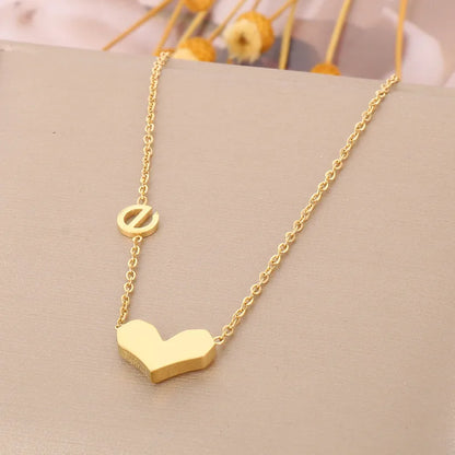 Wholesale Jewelry Cute Heart Shape Stainless Steel 18K Gold Plated Plating Pendant Necklace