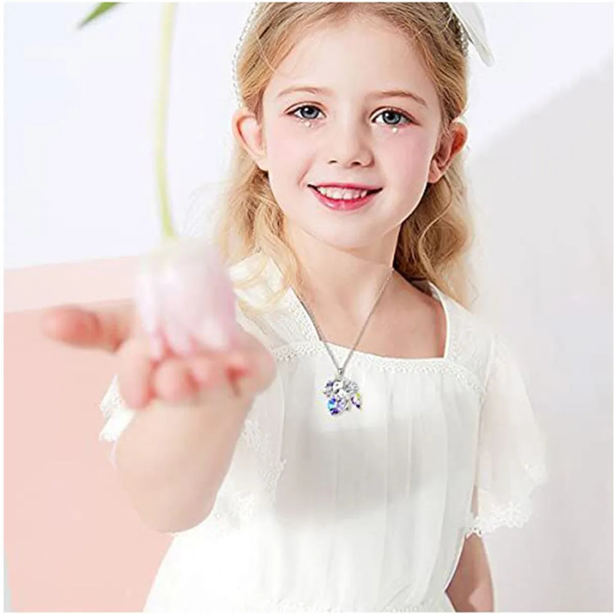 Cute Heart Shape Unicorn Alloy Rhinestone Girl's Necklace 1 Piece