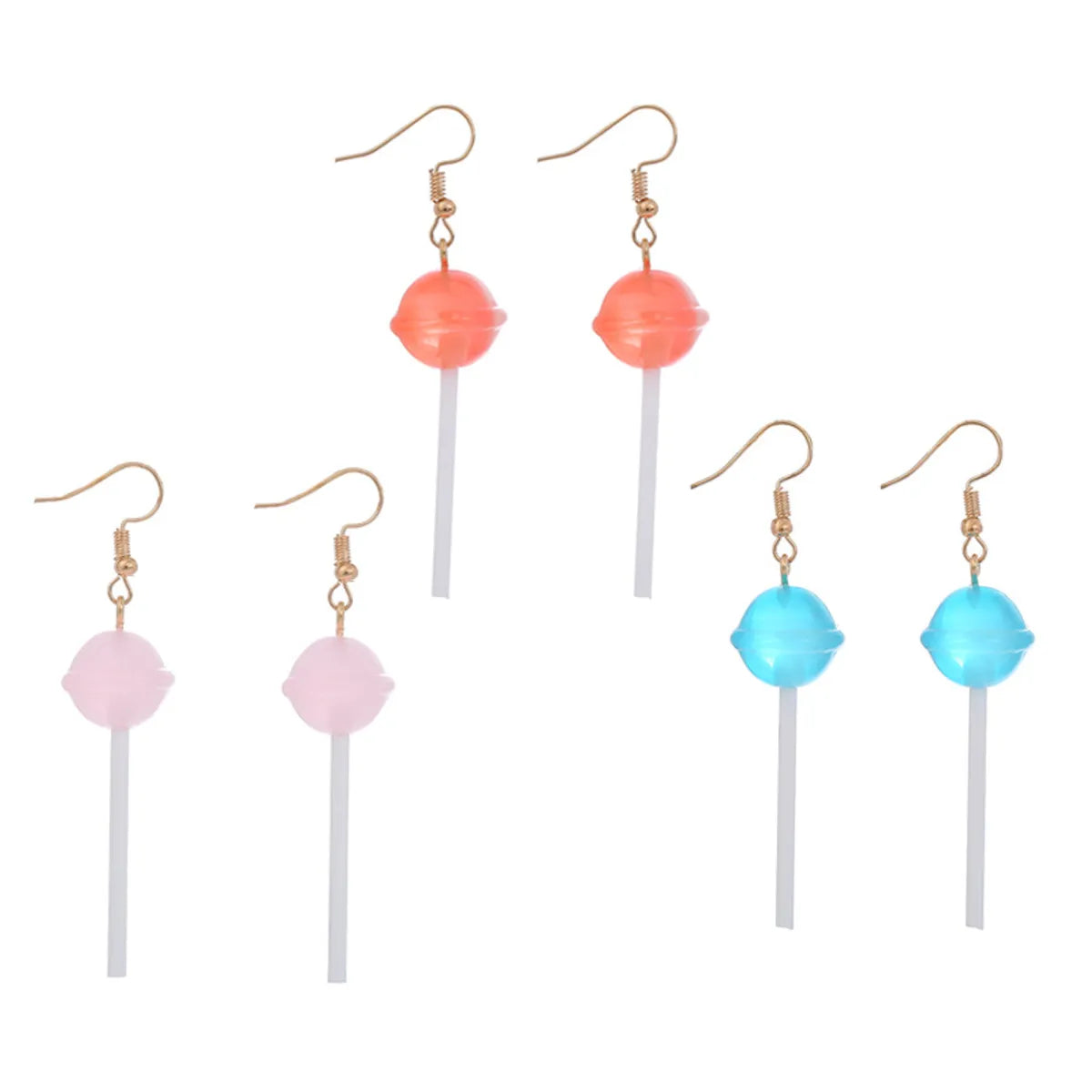 Cute Heart-Shaped Lollipop Earring Resin Candy Earrings