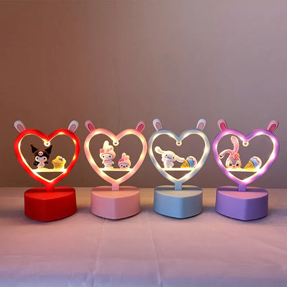 Cute Heart Small Night Led Table Lamp Bedside Lighting