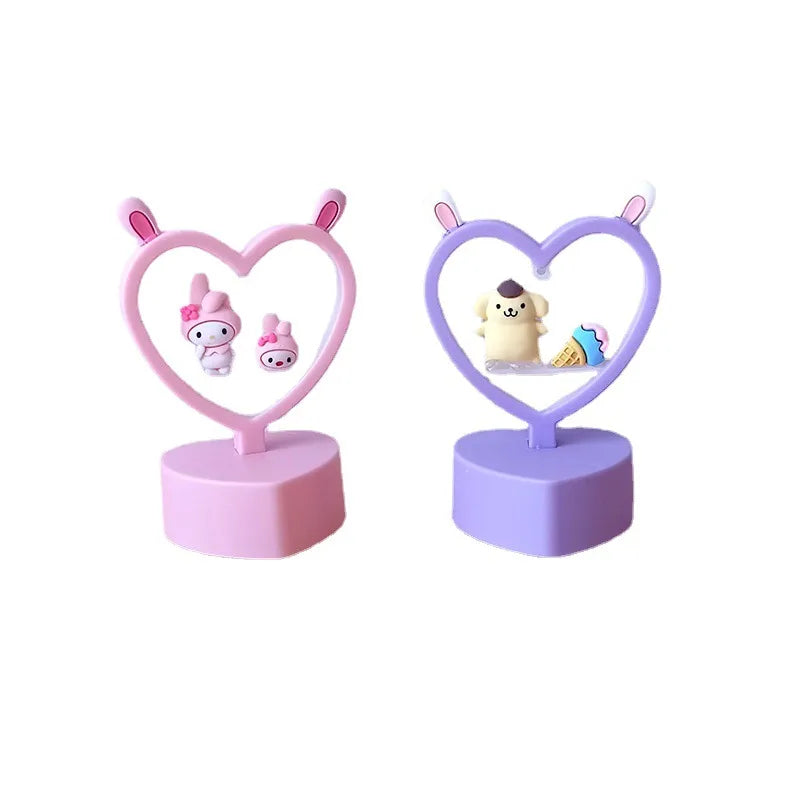 Cute Heart Small Night Led Table Lamp Bedside Lighting