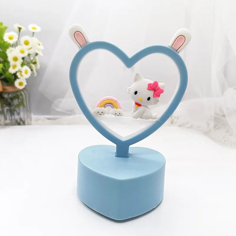 Cute Heart Small Night Led Table Lamp Bedside Lighting