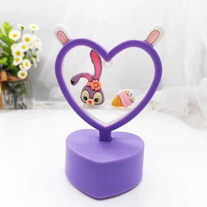 Cute Heart Small Night Led Table Lamp Bedside Lighting