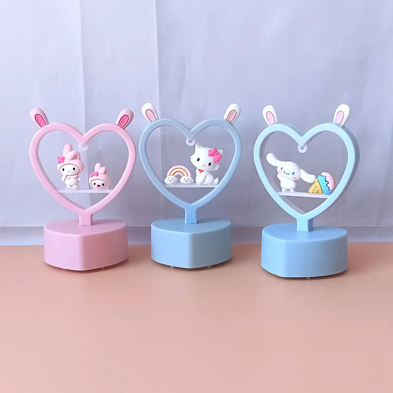 Cute Heart Small Night Led Table Lamp Bedside Lighting