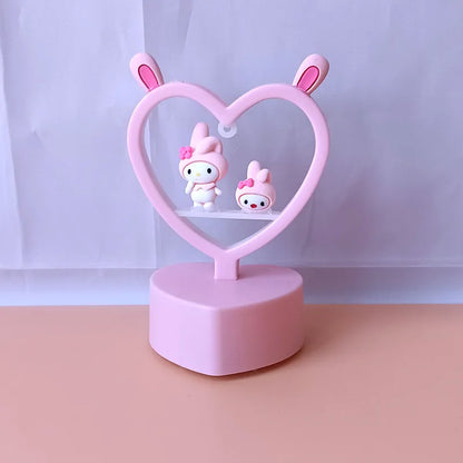 Cute Heart Small Night Led Table Lamp Bedside Lighting