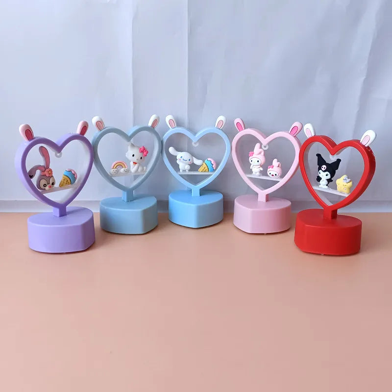 Cute Heart Small Night Led Table Lamp Bedside Lighting