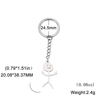 Cute Human Stainless Steel Unisex Bag Pendant Keychain