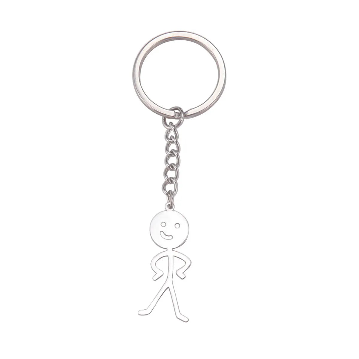 Cute Human Stainless Steel Unisex Bag Pendant Keychain