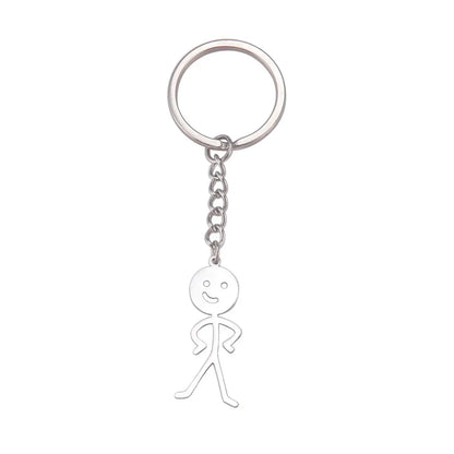 Cute Human Stainless Steel Unisex Bag Pendant Keychain