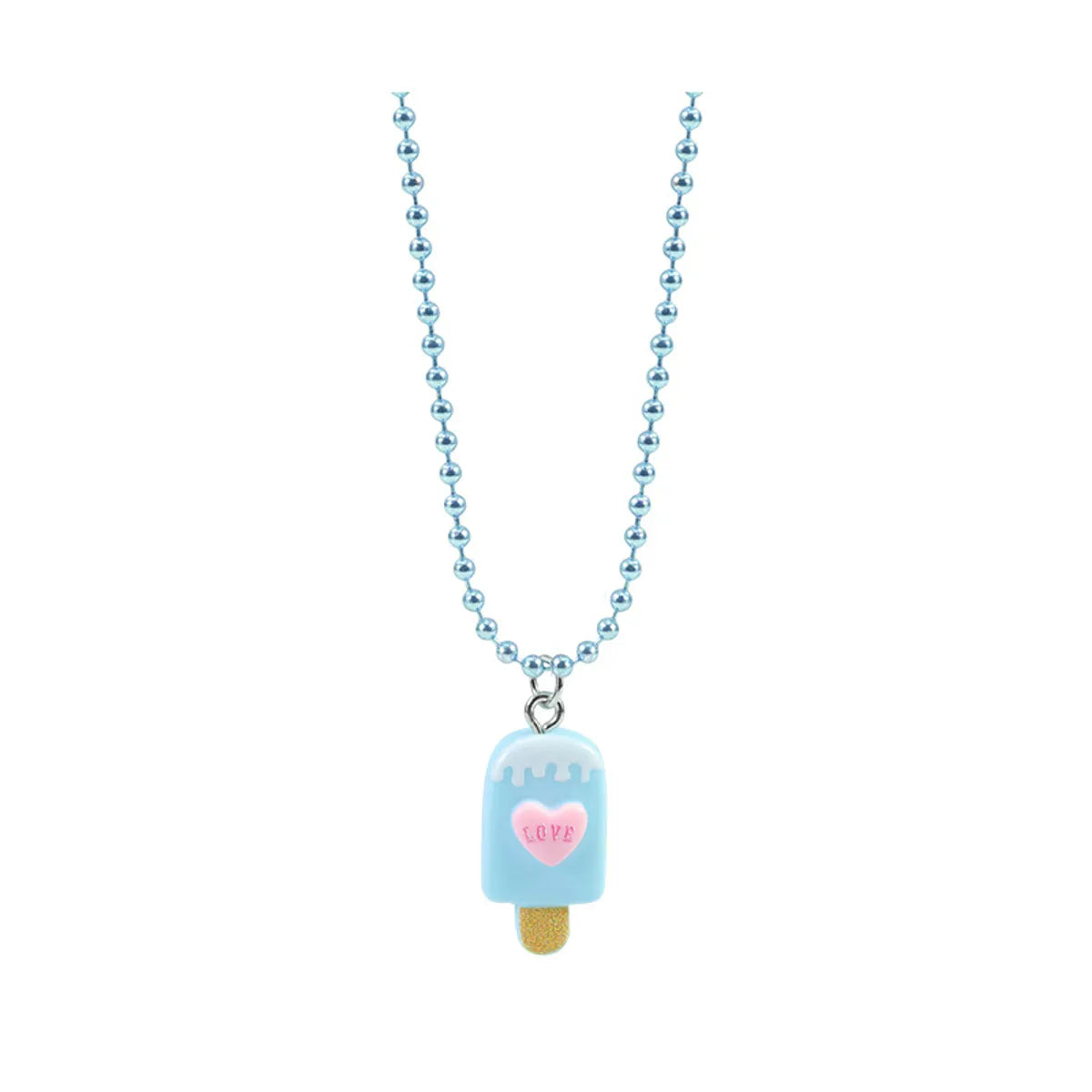 Cute Ice Cream Letter Plastic Resin Girl'S Rings Necklace