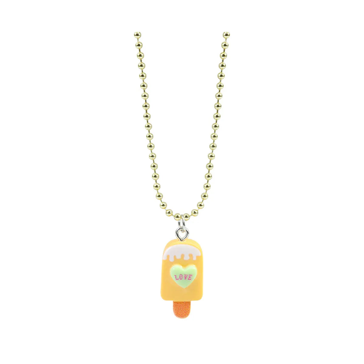 Cute Ice Cream Letter Plastic Resin Girl'S Rings Necklace