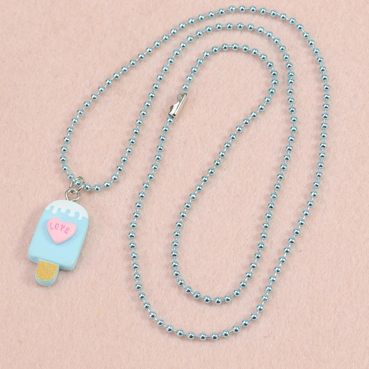 Cute Ice Cream Letter Plastic Resin Girl'S Rings Necklace