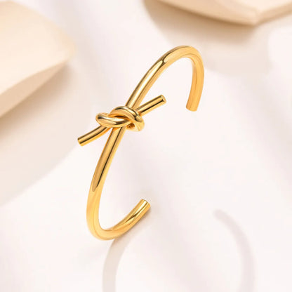 Cute Knot Titanium Steel Gold Plated Cuff Bracelets In Bulk