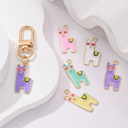 Cute Korean Style Alpaca Alloy Asymmetrical Bag Pendant Keychain