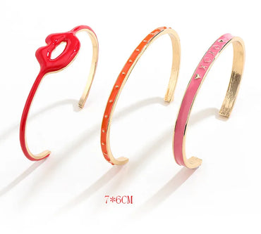 Cute Lady Geometric Mouth Alloy Wholesale Bangle