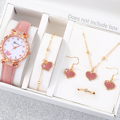 Cute Lady Sweet Animal Heart Shape Buckle Quartz Women'S Watches