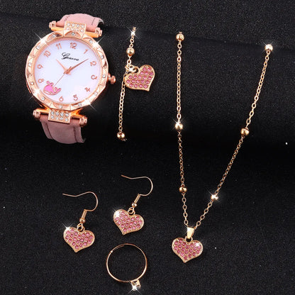 Cute Lady Sweet Animal Heart Shape Buckle Quartz Women'S Watches