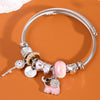 Cute Lady Sweet Elephant Key Alloy Inlay Rhinestones Women'S Bangle