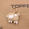 Cute Lamb Doll Artificial Leather Backpack Pendant Luggage Pendant Car Keychain With Little Bear Pig Small Animal Pattern Electroplated