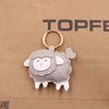 Cute Lamb Doll Artificial Leather Backpack Pendant Luggage Pendant Car Keychain With Little Bear Pig Small Animal Pattern Electroplated
