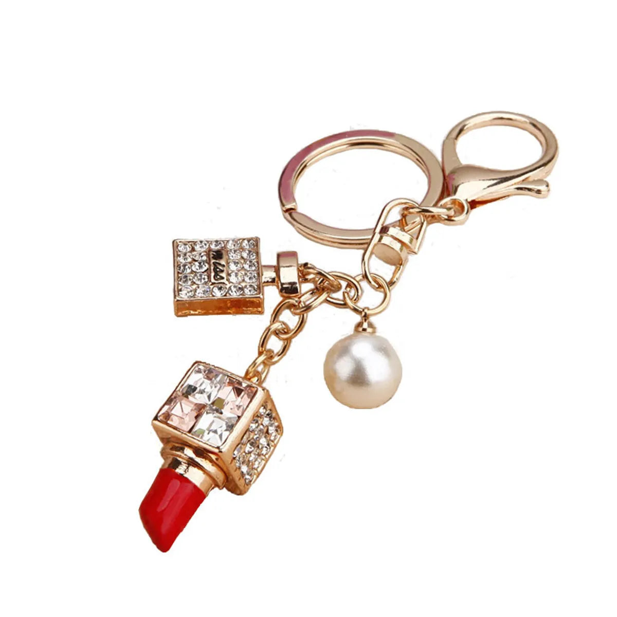 Cute Letter Bow Knot Perfume Bottle Metal Women'S Keychain