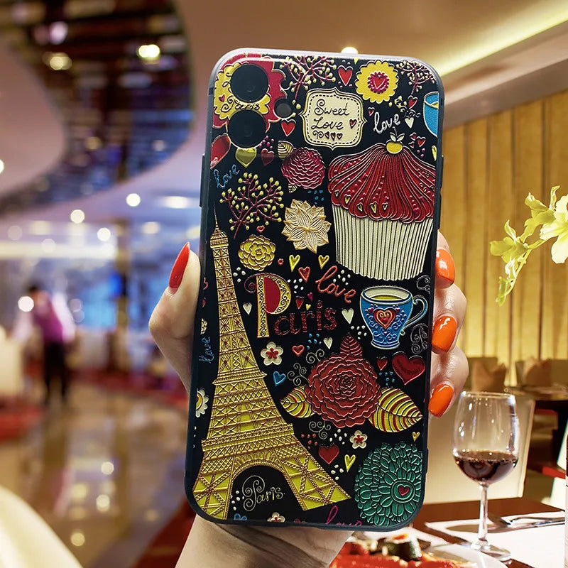 Cute Letter Color Block Silica Gel   Phone Cases