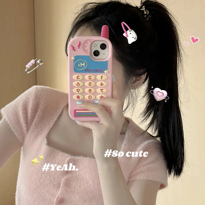 Cute Letter Color Block Silica Gel   Phone Cases