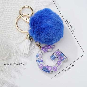 Cute Letter Constellation Resin Unisex Bag Pendant Keychain