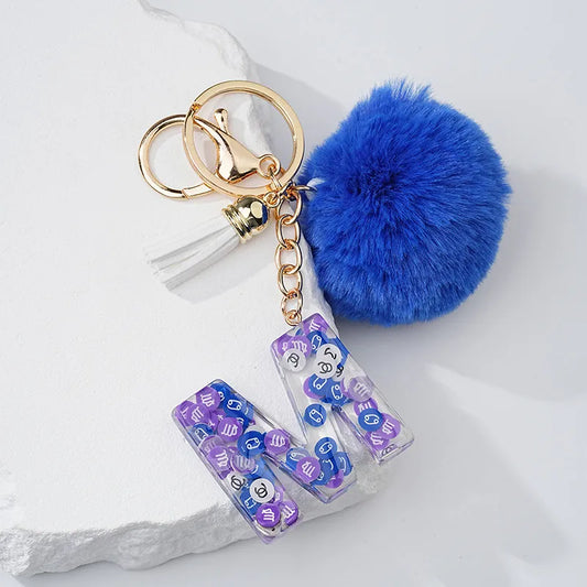 Cute Letter Constellation Resin Unisex Bag Pendant Keychain