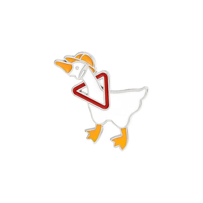 Cute Letter Goose Alloy Stoving Varnish Unisex Brooches