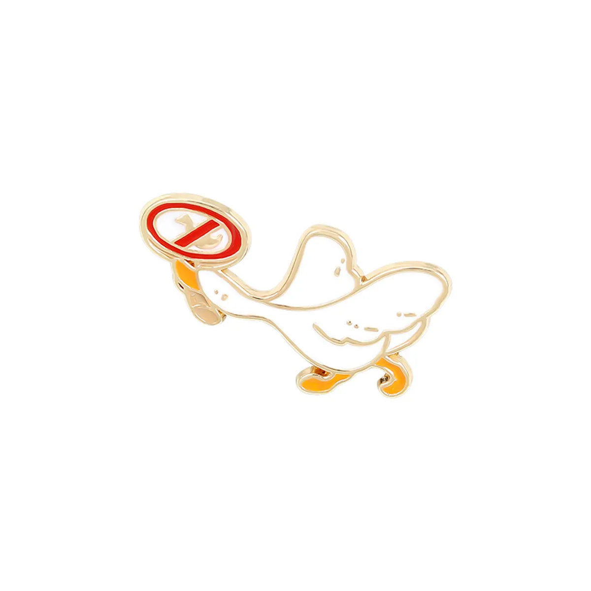 Cute Letter Goose Alloy Stoving Varnish Unisex Brooches