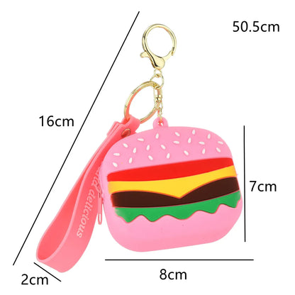 Cute Letter Hamburger Soft Glue Unisex Keychain