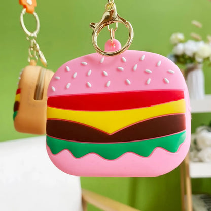 Cute Letter Hamburger Soft Glue Unisex Keychain