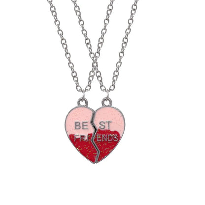 Cute Letter Heart Shape Alloy Enamel Plating Children Unisex Pendant Necklace